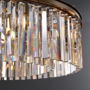 Odiana Series K9 Crystal Chandelier Round / Linear Chandelier Flushmount For Living Room Dinning Room