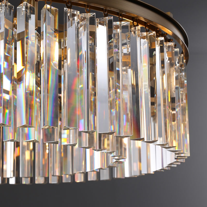 Odiana Series K9 Crystal Chandelier Round / Linear Chandelier Flushmount For Living Room Dinning Room