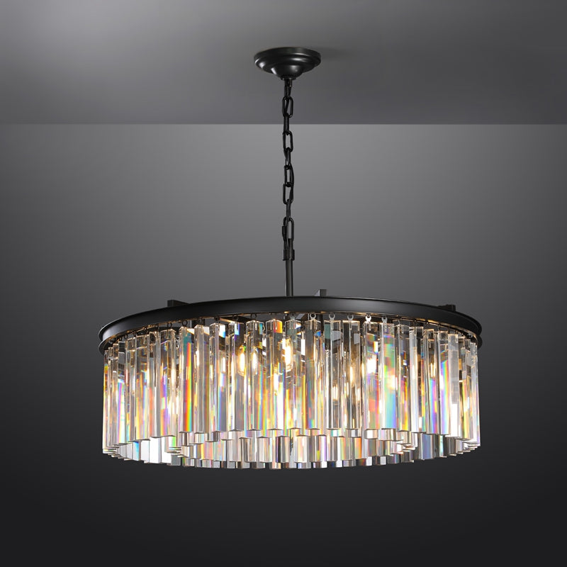 Odiana Series K9 Crystal Chandelier Round / Linear Chandelier Flushmount For Living Room Dinning Room