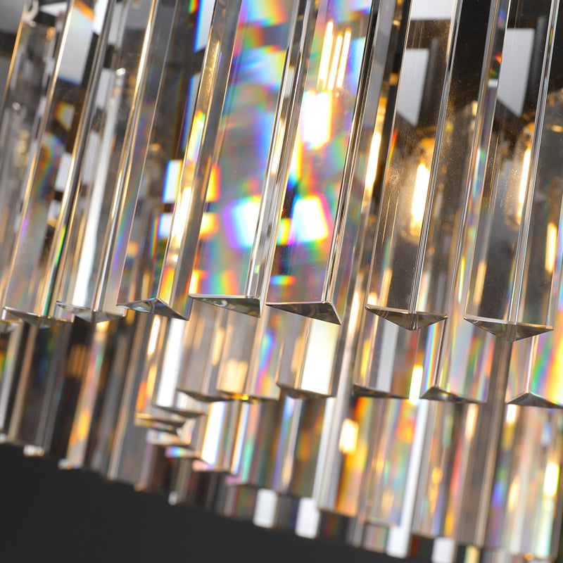 Odiana Series K9 Crystal Chandelier Round / Linear Chandelier Flushmount For Living Room Dinning Room