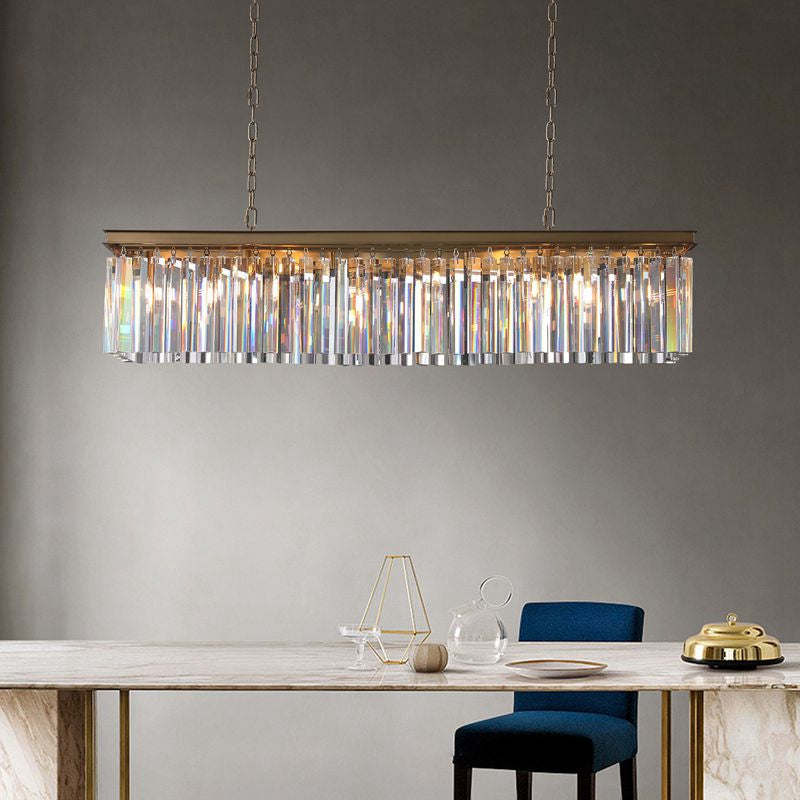 Odiana Series K9 Crystal Chandelier Round / Linear Chandelier Flushmount For Living Room Dinning Room