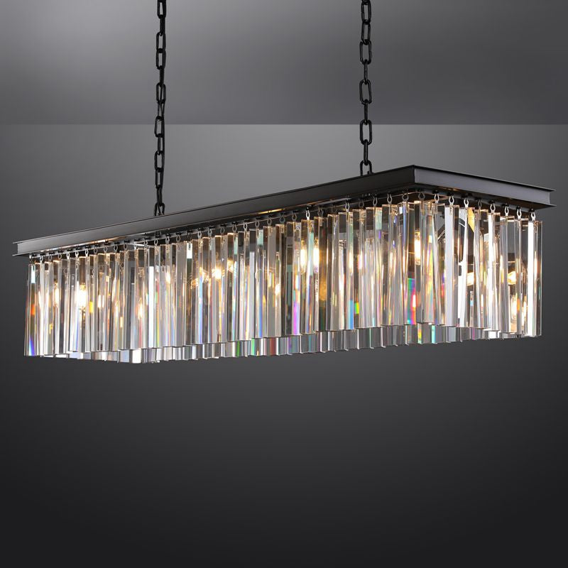Odiana Series K9 Crystal Chandelier Round / Linear Chandelier Flushmount For Living Room Dinning Room