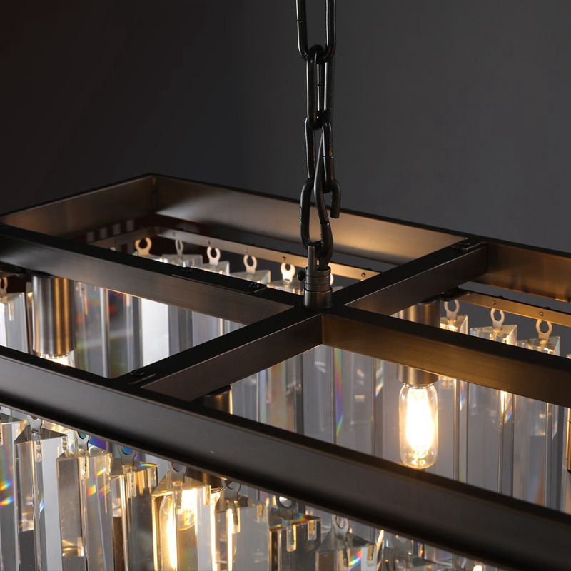 Odiana Series K9 Crystal Chandelier Round / Linear Chandelier Flushmount For Living Room Dinning Room