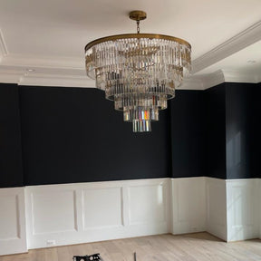 Odiana Series K9 Crystal Chandelier Round / Linear Chandelier Flushmount For Living Room Dinning Room