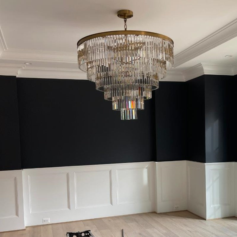 Odiana Series K9 Crystal Chandelier Round / Linear Chandelier Flushmount For Living Room Dinning Room