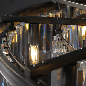 Odiana Series K9 Crystal Tiered Round Chandelier 19" 31" 43" Chandelier For Living Room Dinning Room