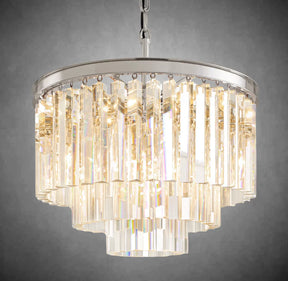 Odiana Series K9 Crystal Tiered Round Chandelier 19" 31" 43" Chandelier For Living Room Dinning Room