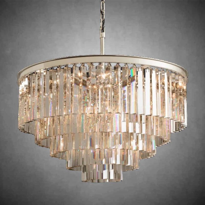 Odiana Series K9 Crystal Tiered Round Chandelier 19" 31" 43" Chandelier For Living Room Dinning Room
