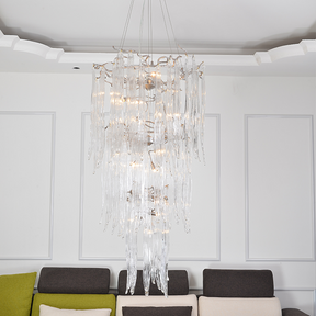 Luxury Crystal Branch Chandelier For Staircase - Merlin Lamps