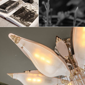 Open-Flower Crystal Murano Flushmount