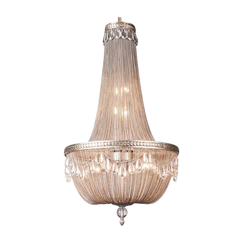 Oversize Modern Metal Art Luxury Crystal Chandelier for Duplex Hall/Staircase/Villa/Foyer