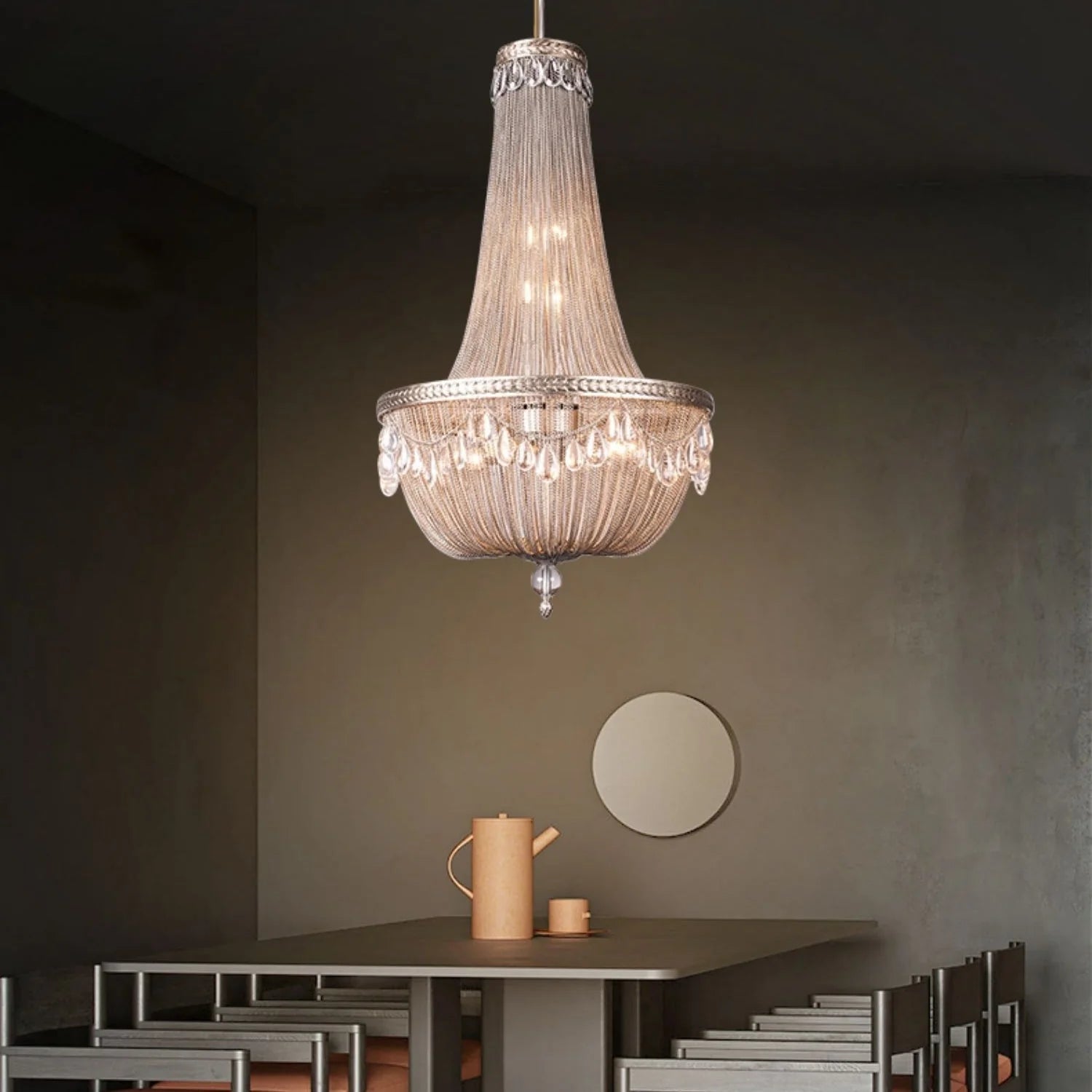 Oversize Modern Metal Art Luxury Crystal Chandelier for Duplex Hall/Staircase/Villa/Foyer