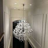 Oversized European Chrome Classic Candle Branch Crystal Chandelier for 2-Story/Duplex Buildings