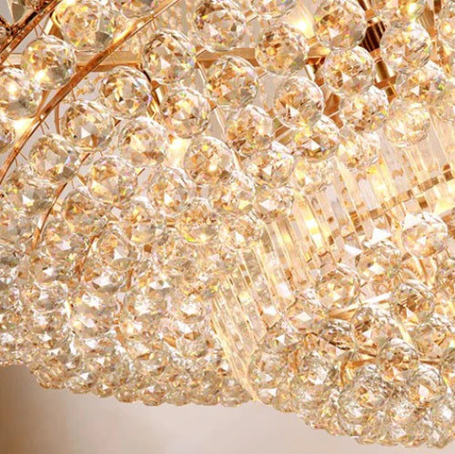 Oversized Luxury Multi-layers Gold Crystal Chandelier For High-ceiling Living Room/Foyer