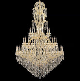 Oversized Luxury Traditional Gold/Chrome Candle Branch Crystal Chandelier for 2-story/Duplex Buildings