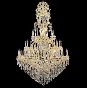 Oversized Luxury Traditional Gold/Chrome Candle Branch Crystal Chandelier for 2-story/Duplex Buildings