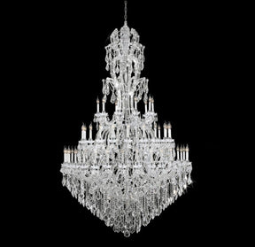 Oversized Luxury Traditional Gold/Chrome Candle Branch Crystal Chandelier for 2-story/Duplex Buildings