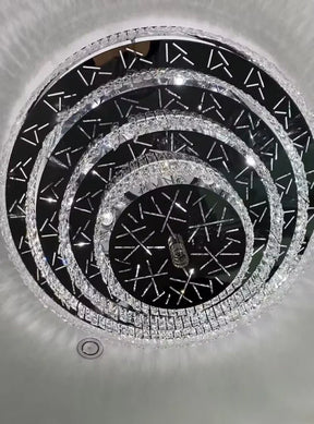 Oversized Modern Creative Flush Mount Round Multi-layers Crystal Pendant Chandelier for Living/Dining Room/Hallway