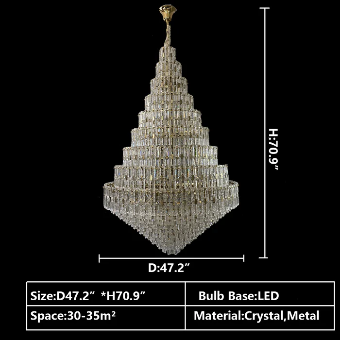 Oversized Multi-layers Honeycomb Luxury Ceiling Crystal Chandelier For Big Hallway/Foyer/Entryway