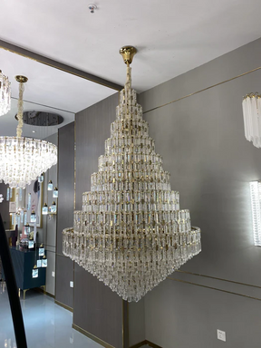 Oversized Multi-layers Honeycomb Luxury Ceiling Crystal Chandelier For Big Hallway/Foyer/Entryway