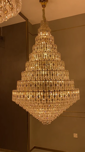 Oversized Multi-layers Honeycomb Luxury Ceiling Crystal Chandelier For Big Hallway/Foyer/Entryway