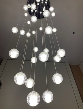 Oversized Nordic Art Round Air Bubbles Pendant Chandelier for Stairs/Spiral Staircase/Hotel Lobby