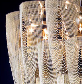 Oversized Post-Modern Aluminium Chain Tassel Pendant Chandelier for Large Living Room/Staircase/Villa