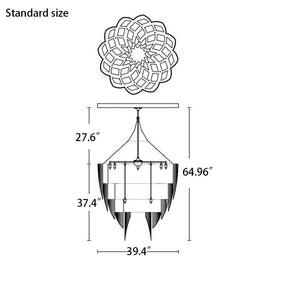 Oversized Post-Modern Aluminium Chain Tassel Pendant Chandelier for Large Living Room/Staircase/Villa