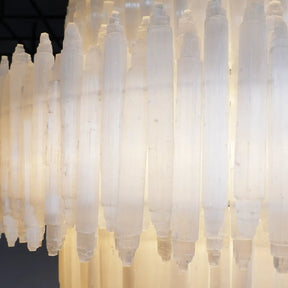 Art Selenite Layer Round Chandelier - Merlin Lamps