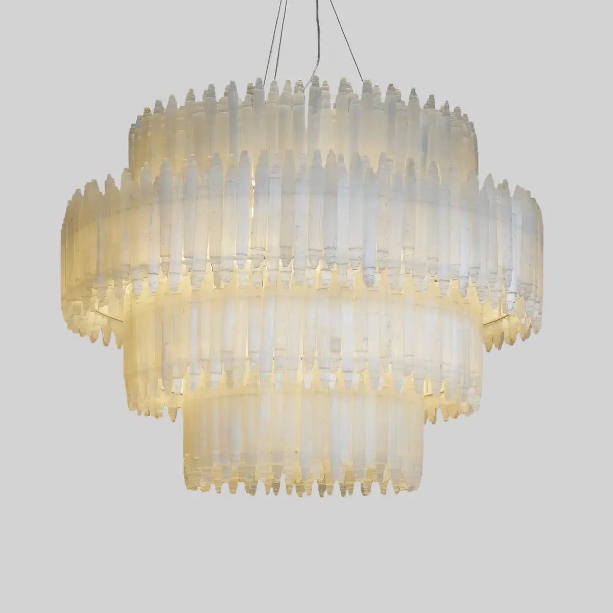 Art Selenite Layer Round Chandelier - Merlin Lamps