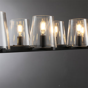 Paul Clear Glass Linear Chandelier, Home Decoration Lamp for Living Room, Bedroom, Dining Room