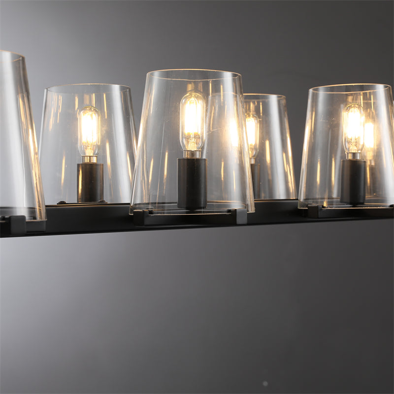 Paul Clear Glass Linear Chandelier, Home Decoration Lamp for Living Room, Bedroom, Dining Room