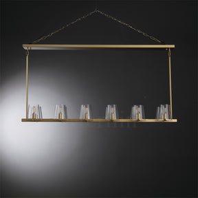 Paul Clear Glass Linear Chandelier, Home Decoration Lamp for Living Room, Bedroom, Dining Room