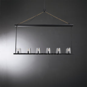 Paul Clear Glass Linear Chandelier, Home Decoration Lamp for Living Room, Bedroom, Dining Room