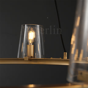 Paul Clear Glass Linear Chandelier, Home Decoration Lamp for Living Room, Bedroom, Dining Room