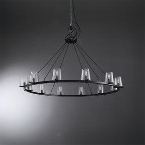 Paul Clear Glass Round Chandelier, Home Decoration Lamp for Living Room, Bedroom, Dining Room