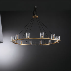 Paul Clear Glass Round Chandelier, Home Decoration Lamp for Living Room, Bedroom, Dining Room