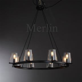 Paul Clear Glass Round Chandelier, Home Decoration Lamp for Living Room, Bedroom, Dining Room