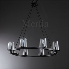 Paul Clear Glass Round Chandelier, Home Decoration Lamp for Living Room, Bedroom, Dining Room