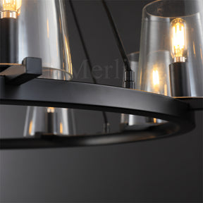 Paul Clear Glass Round Chandelier, Home Decoration Lamp for Living Room, Bedroom, Dining Room