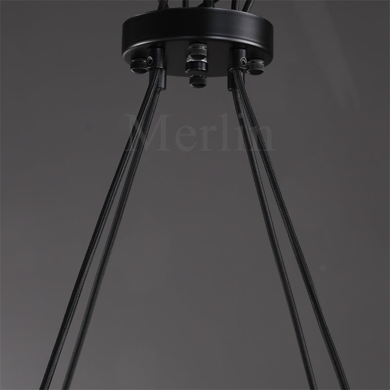 Paul Clear Glass Round Chandelier, Home Decoration Lamp for Living Room, Bedroom, Dining Room