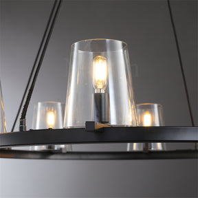 Paul Clear Glass Round Chandelier, Home Decoration Lamp for Living Room, Bedroom, Dining Room