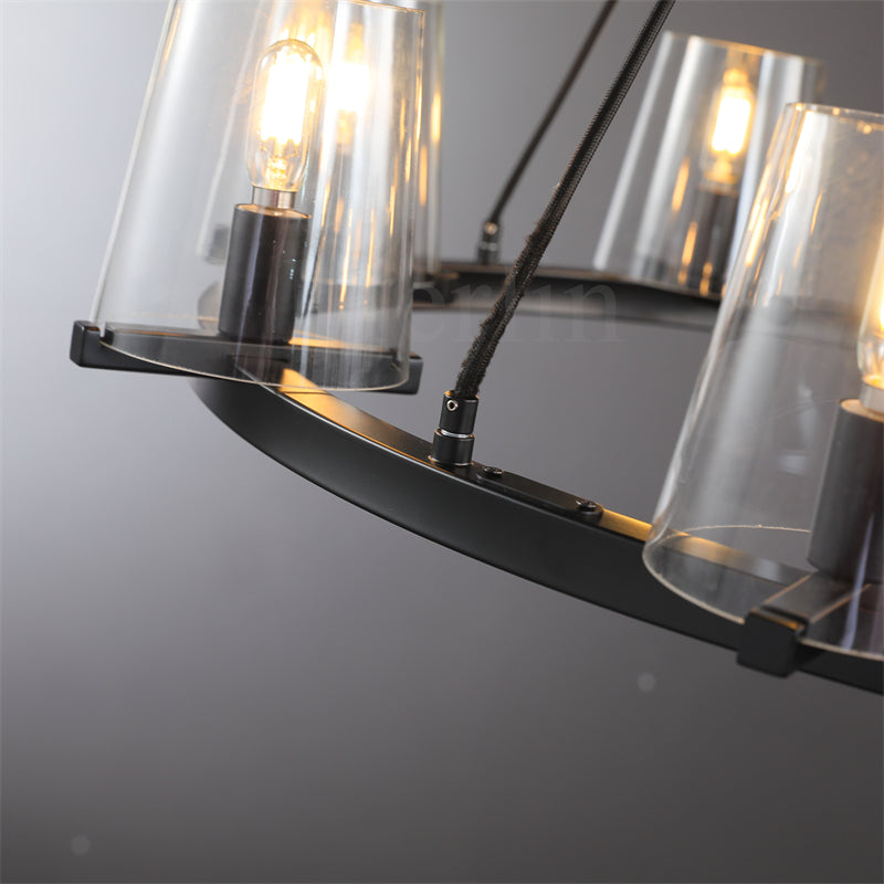 Paul Clear Glass Round Chandelier, Home Decoration Lamp for Living Room, Bedroom, Dining Room