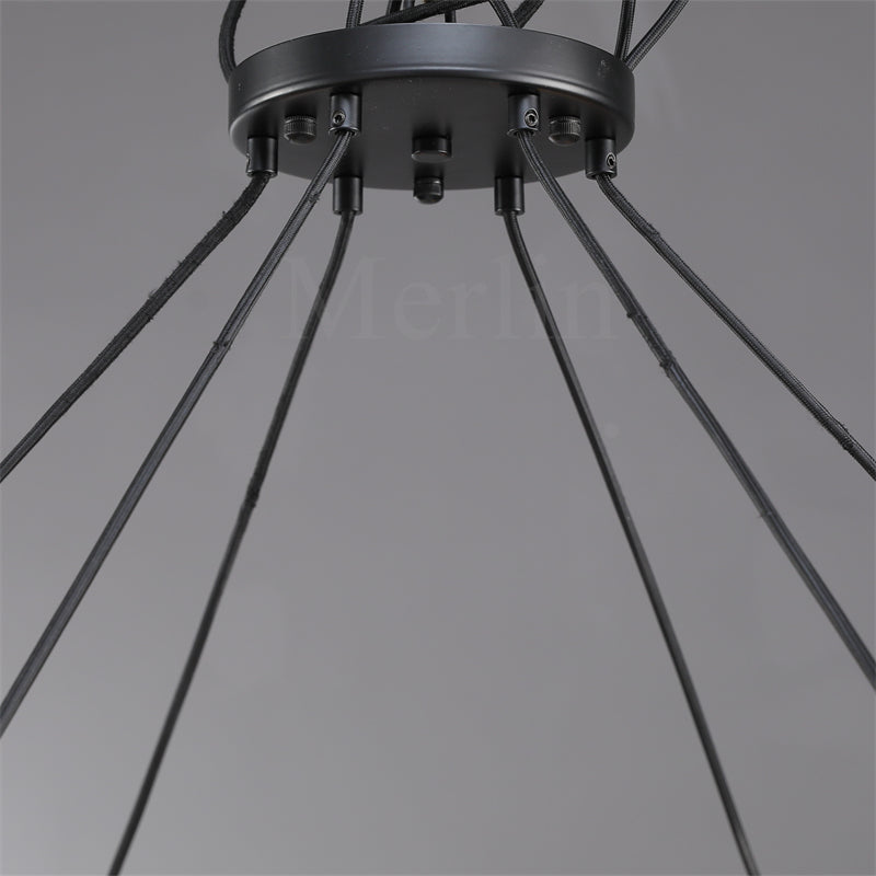 Paul Clear Glass Round Chandelier, Home Decoration Lamp for Living Room, Bedroom, Dining Room
