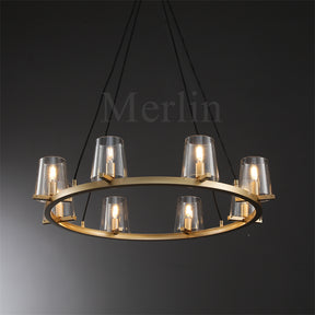 Paul Clear Glass Round Chandelier, Home Decoration Lamp for Living Room, Bedroom, Dining Room