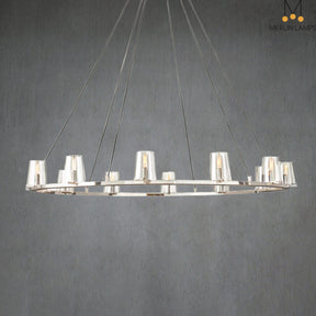 Paul Clear Glass Round Chandelier, Home Decoration Lamp for Living Room, Bedroom, Dining Room