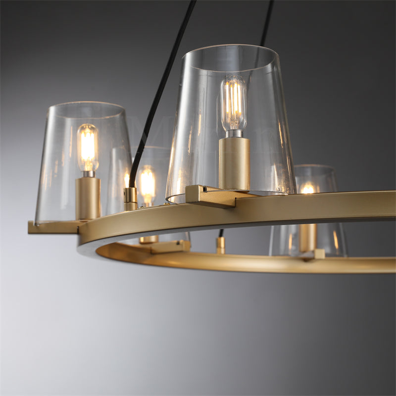Paul Clear Glass Round Chandelier, Home Decoration Lamp for Living Room, Bedroom, Dining Room