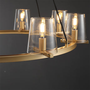 Paul Clear Glass Round Chandelier, Home Decoration Lamp for Living Room, Bedroom, Dining Room