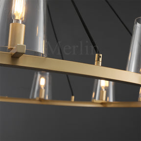 Paul Clear Glass Round Chandelier, Home Decoration Lamp for Living Room, Bedroom, Dining Room