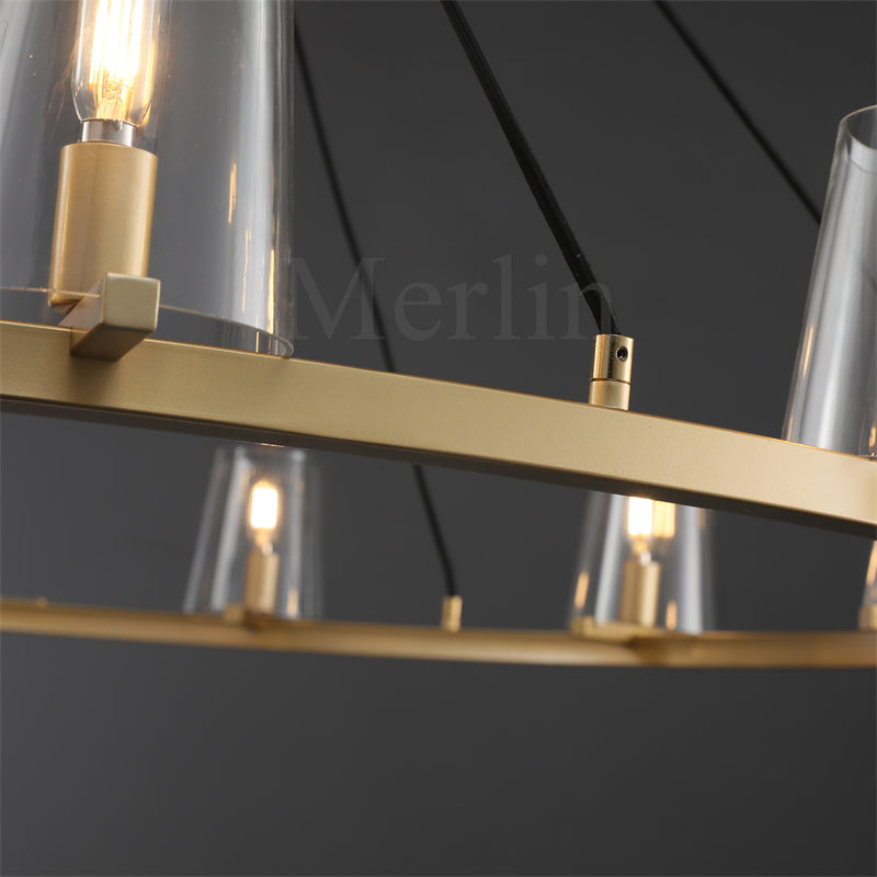 Paul Clear Glass Round Chandelier, Home Decoration Lamp for Living Room, Bedroom, Dining Room